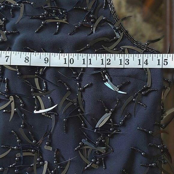 Club Monaco black Triete sleeveless sequin fringe mini shift dress - Picture 10 of 16